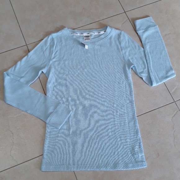 VS PINK soft baby blue thermal top - Picture 2 of 8